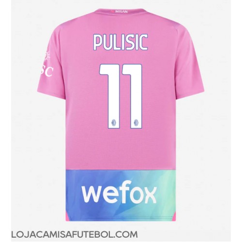 Camisa de Futebol AC Milan Christian Pulisic #11 Equipamento Alternativo 2023-24 Manga Curta